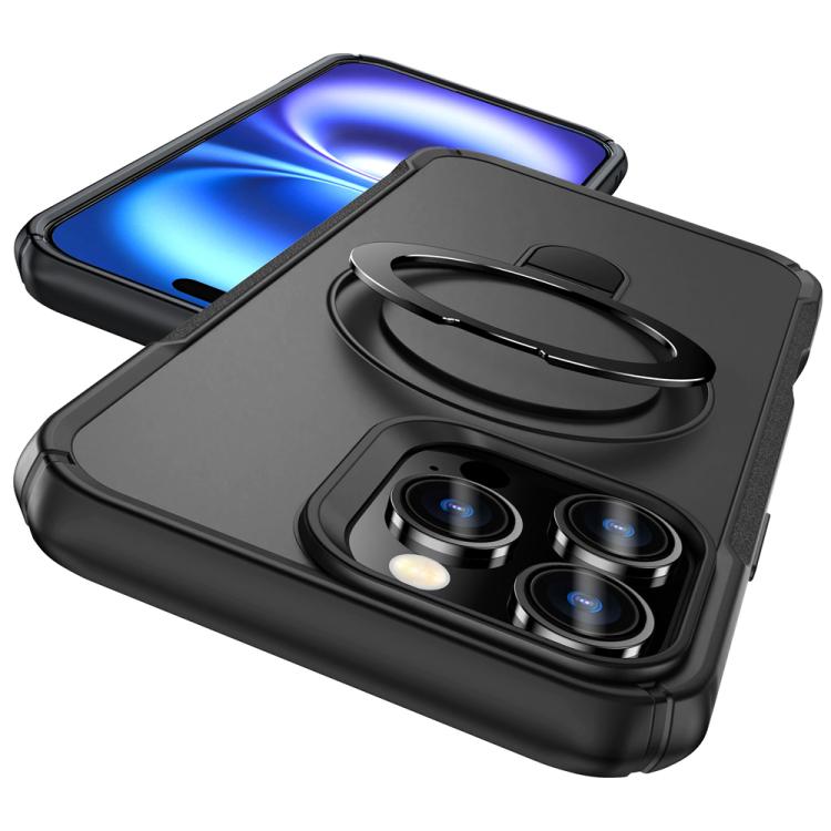 For iPhone 16 Pro Skin Feel Magnetic Holder MagSafe Phone Case