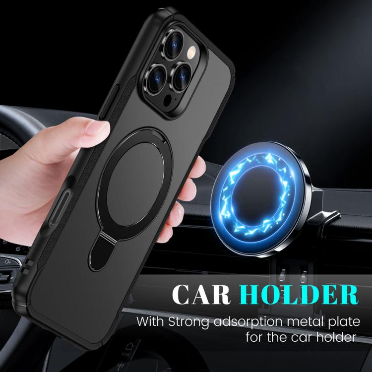 For iPhone 16 Pro Skin Feel Magnetic Holder MagSafe Phone Case