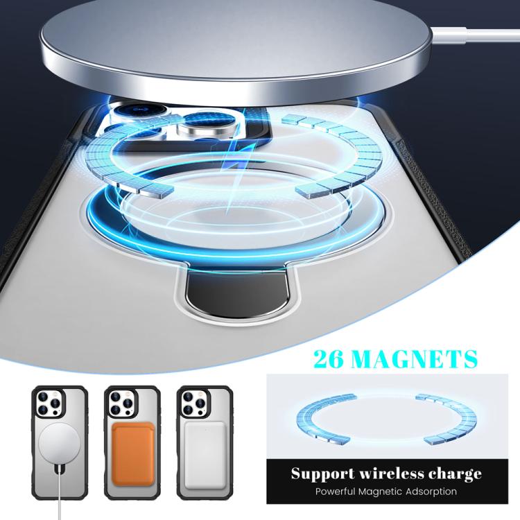 For iPhone 16 Pro Skin Feel Magnetic Holder MagSafe Phone Case
