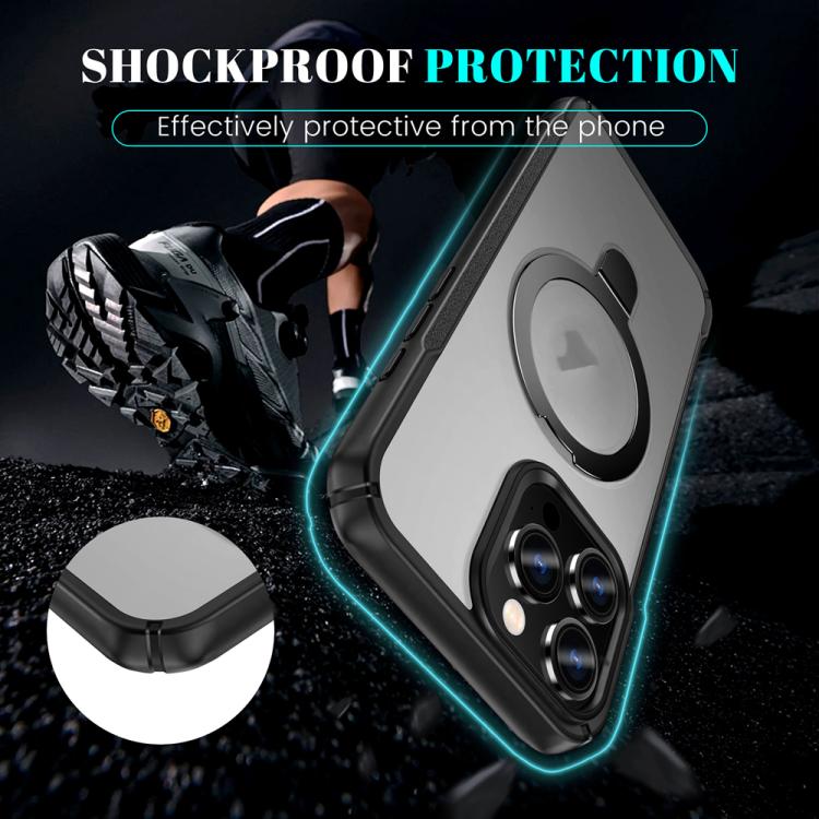 For iPhone 16 Pro Skin Feel Magnetic Holder MagSafe Phone Case