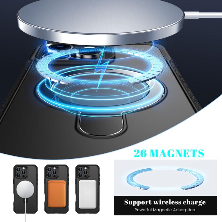 For iPhone 16 Pro Max Skin Feel Magnetic Holder MagSafe Phone Case