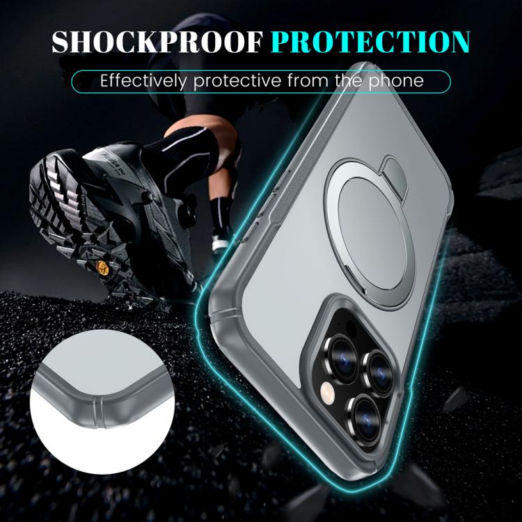 For iPhone 16 Pro Max Skin Feel Magnetic Holder MagSafe Phone Case