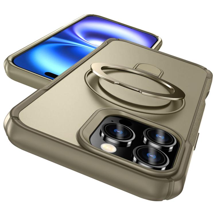 For iPhone 16 Pro Max Skin Feel Magnetic Holder MagSafe Phone Case