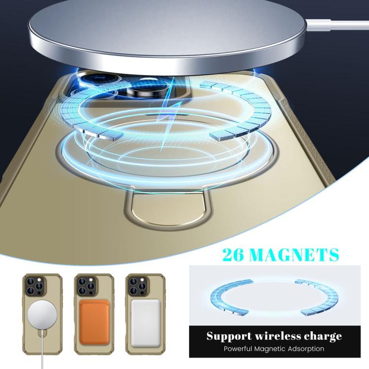 For iPhone 16 Pro Max Skin Feel Magnetic Holder MagSafe Phone Case