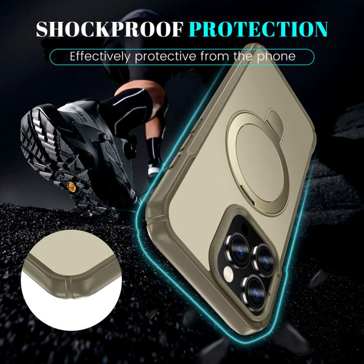 For iPhone 16 Pro Max Skin Feel Magnetic Holder MagSafe Phone Case