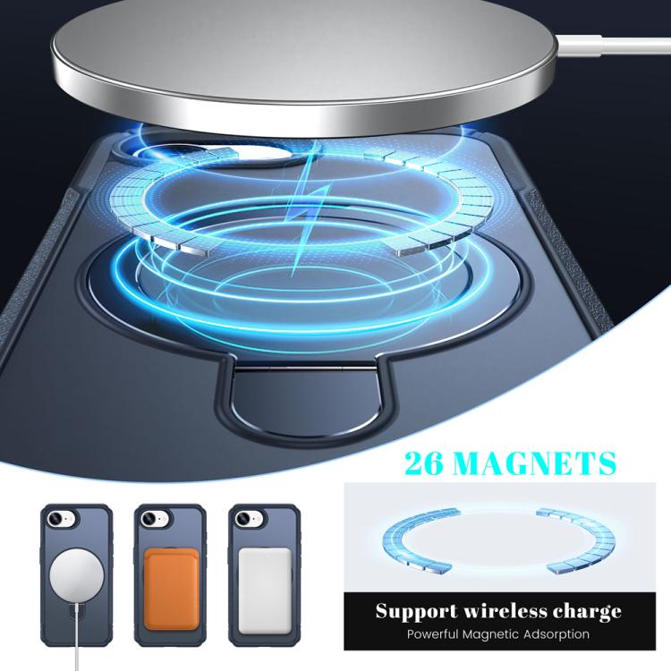 For iPhone 17e / 16e Skin Feel Magnetic Holder MagSafe Phone Case