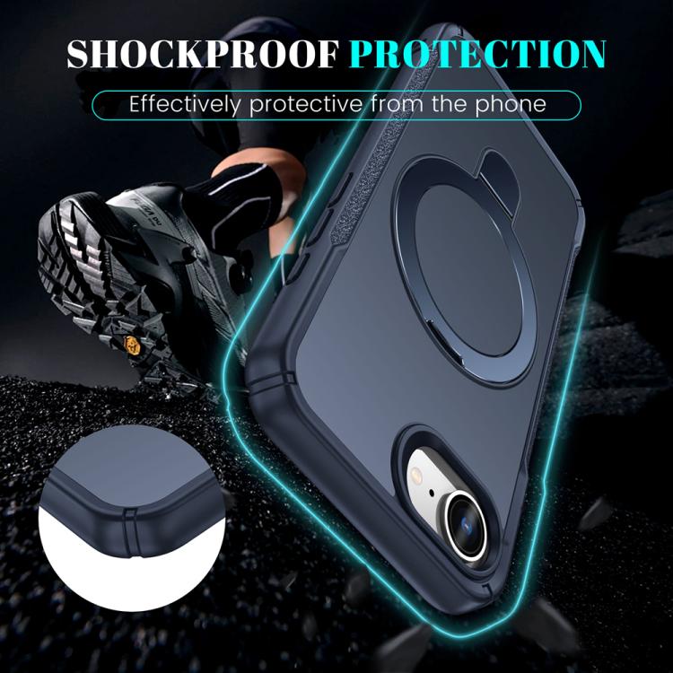 For iPhone 17e / 16e Skin Feel Magnetic Holder MagSafe Phone Case