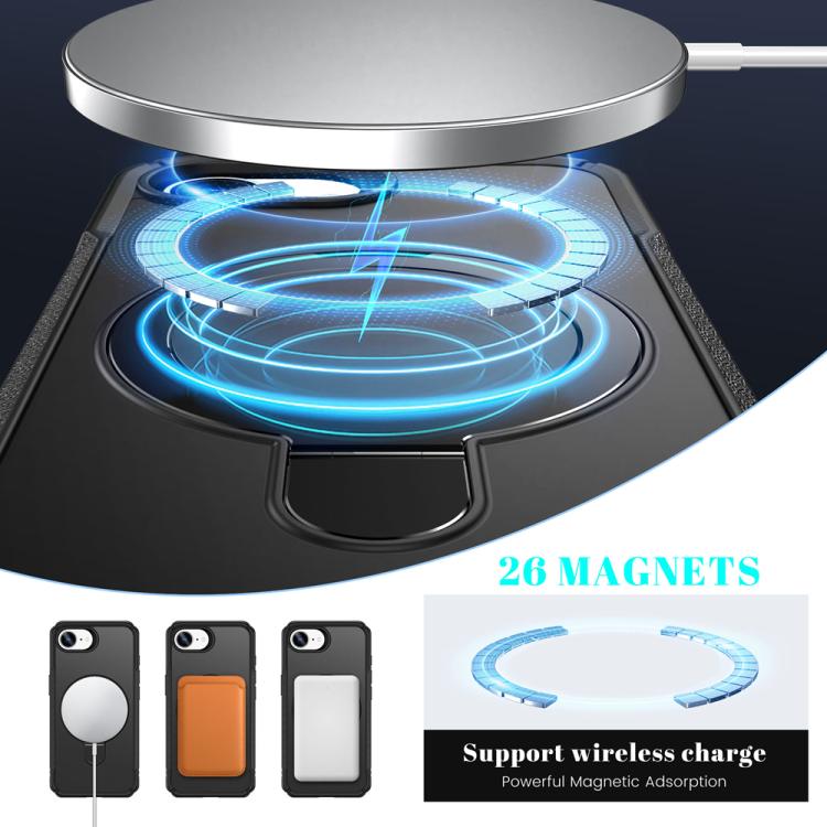 For iPhone 17e / 16e Skin Feel Magnetic Holder MagSafe Phone Case