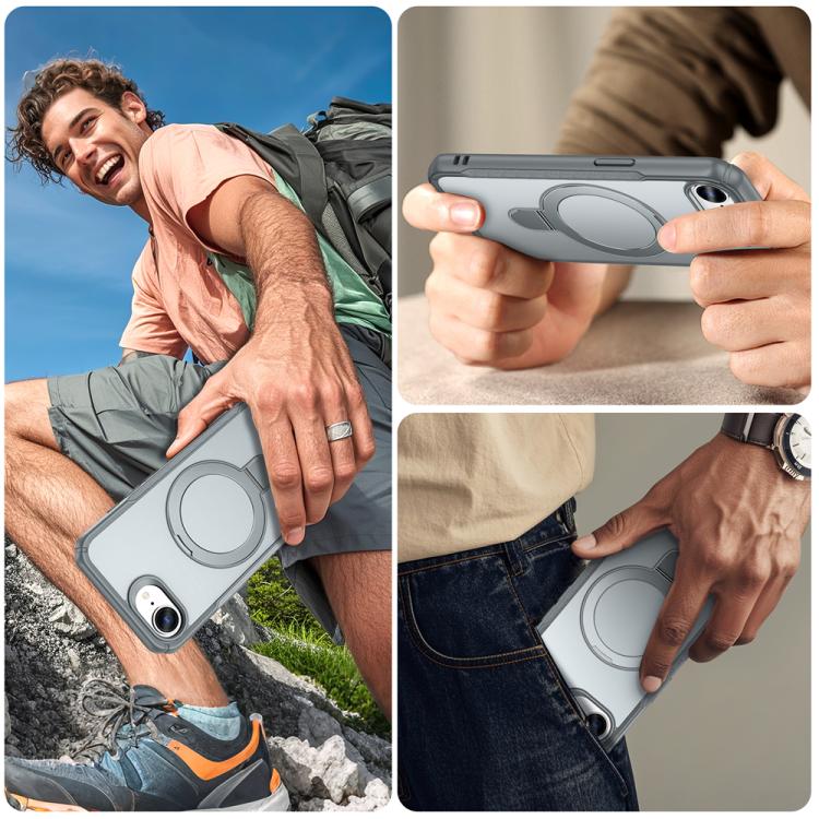 For iPhone 17e / 16e Skin Feel Magnetic Holder MagSafe Phone Case