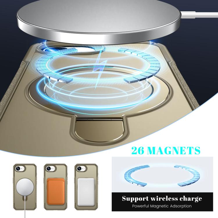 For iPhone 17e / 16e Skin Feel Magnetic Holder MagSafe Phone Case
