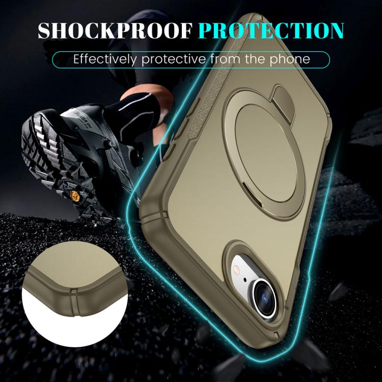 For iPhone 17e / 16e Skin Feel Magnetic Holder MagSafe Phone Case