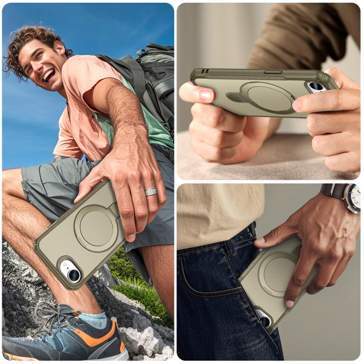 For iPhone 17e / 16e Skin Feel Magnetic Holder MagSafe Phone Case