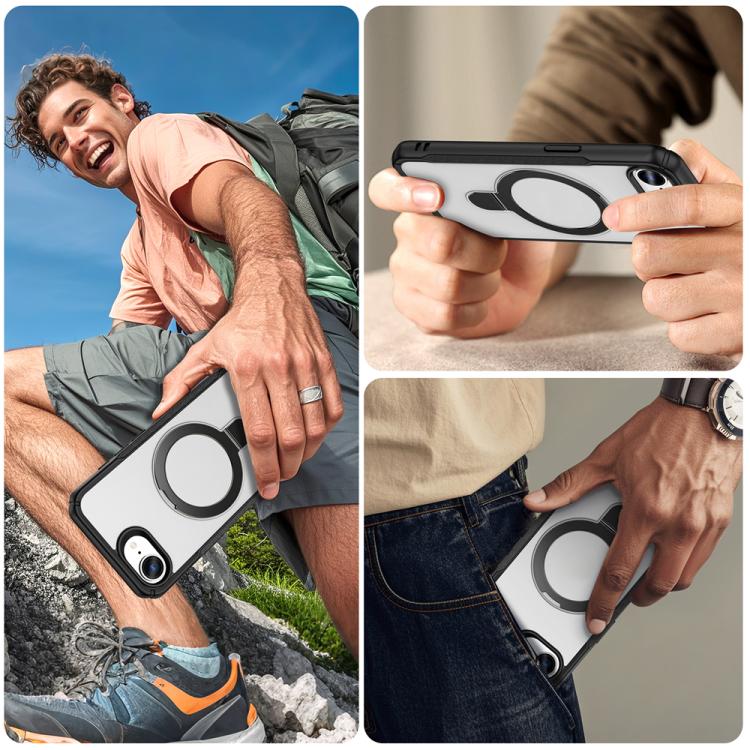 For iPhone 17e / 16e Skin Feel Magnetic Holder MagSafe Phone Case