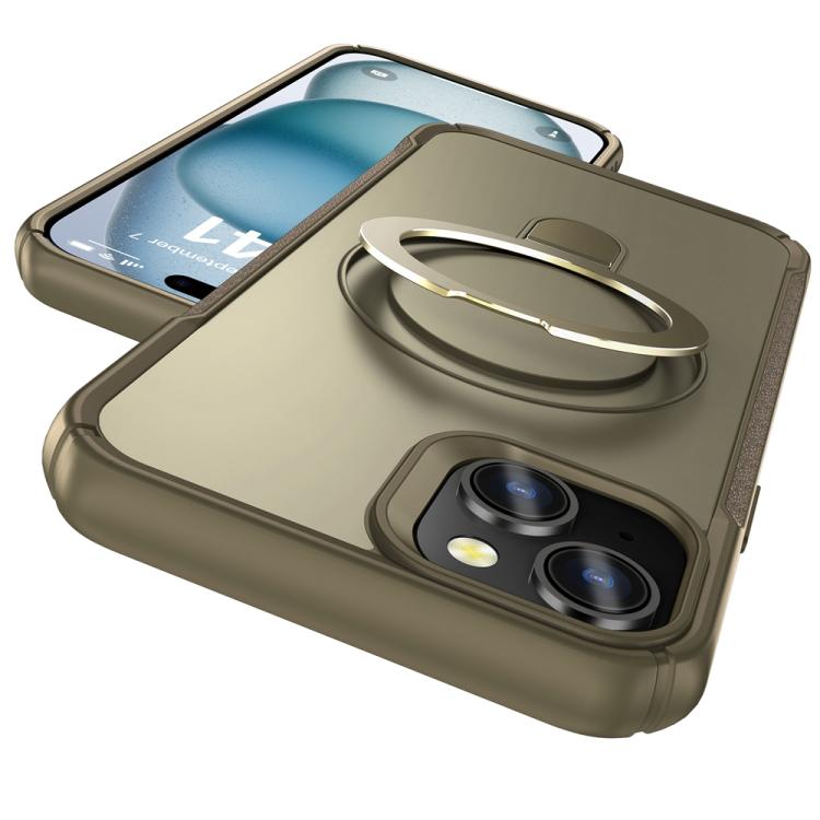 For iPhone 15 Skin Feel Magnetic Holder MagSafe Phone Case