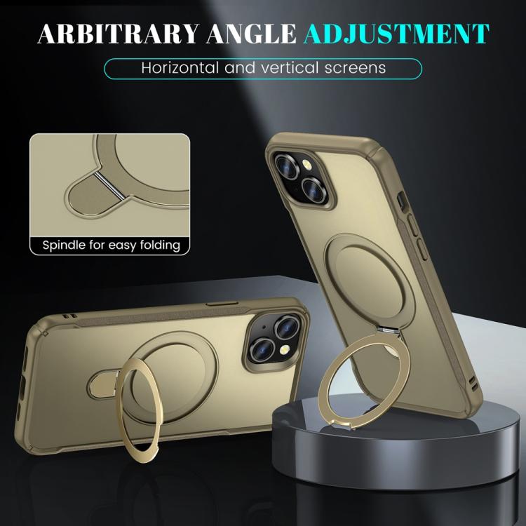 For iPhone 15 Skin Feel Magnetic Holder MagSafe Phone Case
