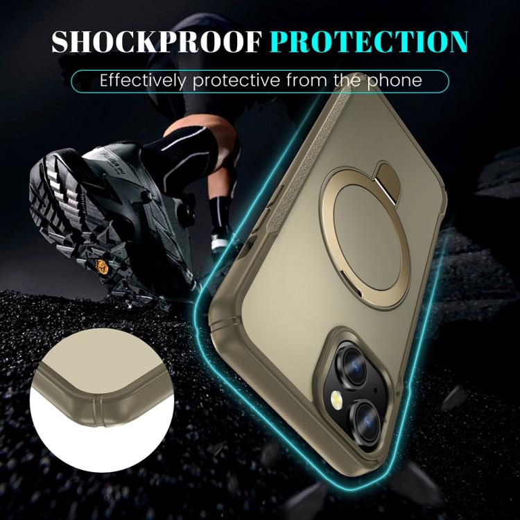 For iPhone 15 Skin Feel Magnetic Holder MagSafe Phone Case