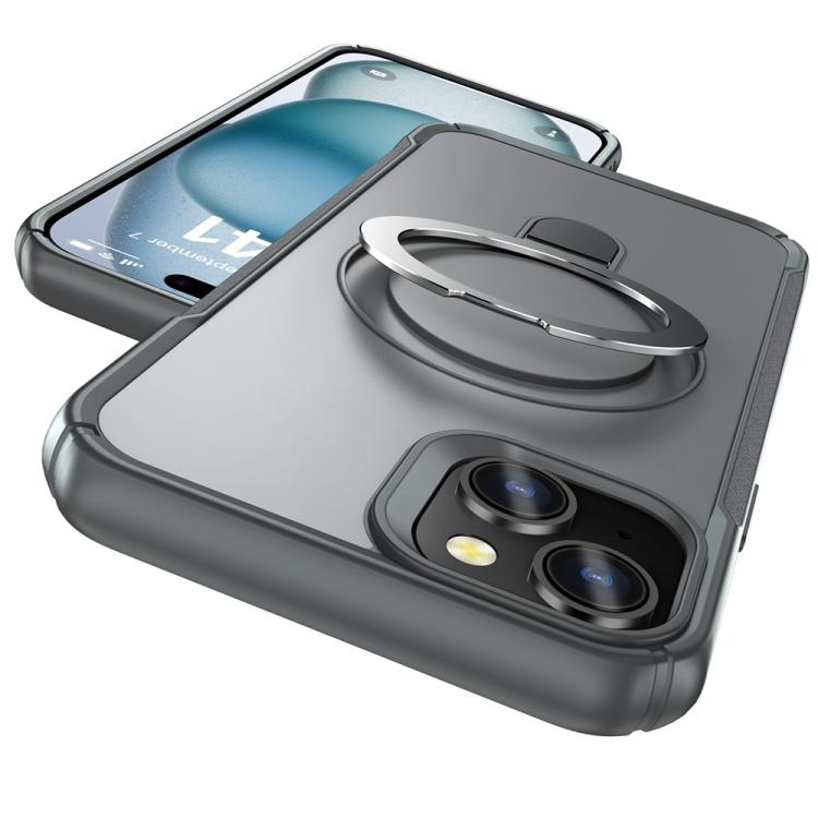 For iPhone 15 Plus / 14 Plus Skin Feel Magnetic Holder MagSafe Phone Case