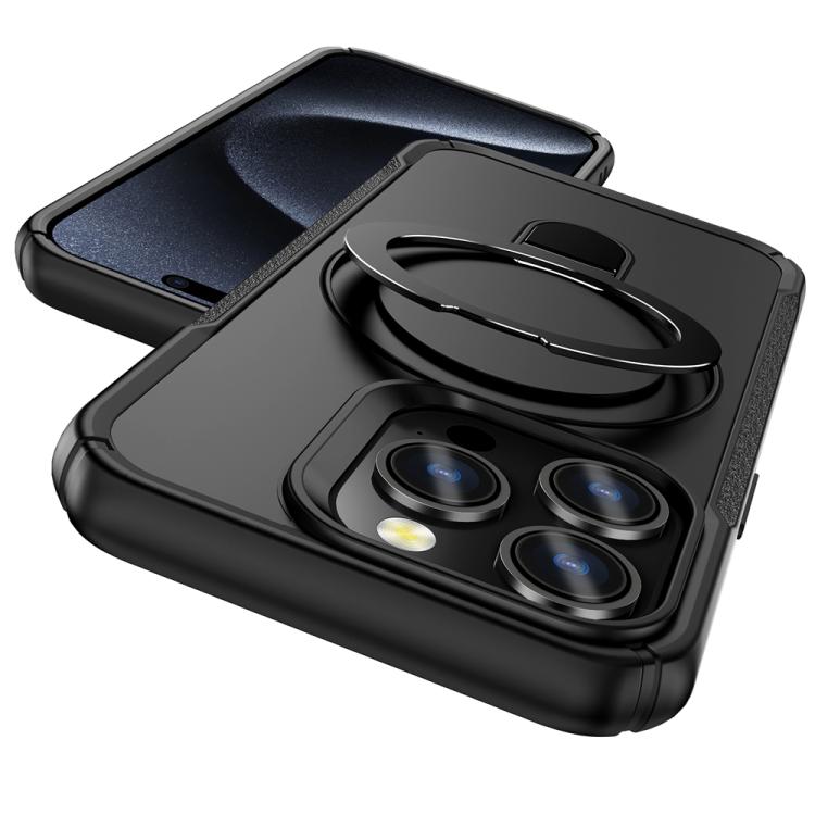 For iPhone 15 Pro Skin Feel Magnetic Holder MagSafe Phone Case