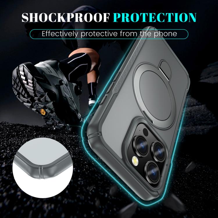 For iPhone 15 Pro Skin Feel Magnetic Holder MagSafe Phone Case