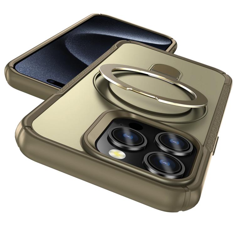 For iPhone 15 Pro Skin Feel Magnetic Holder MagSafe Phone Case