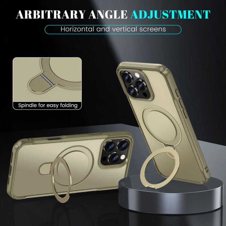For iPhone 15 Pro Skin Feel Magnetic Holder MagSafe Phone Case