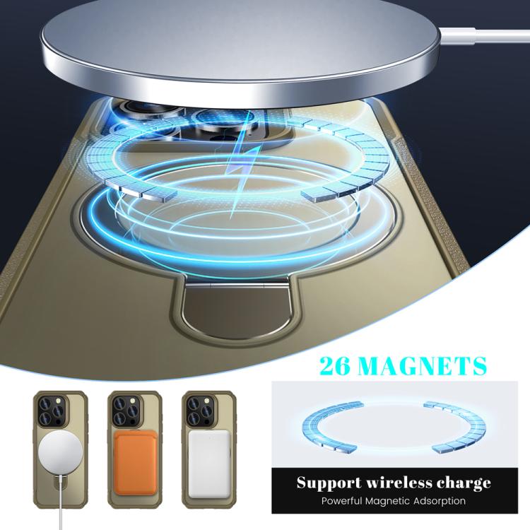 For iPhone 15 Pro Skin Feel Magnetic Holder MagSafe Phone Case