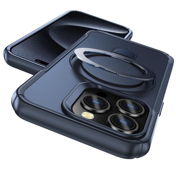 For iPhone 15 Pro Max Skin Feel Magnetic Holder MagSafe Phone Case