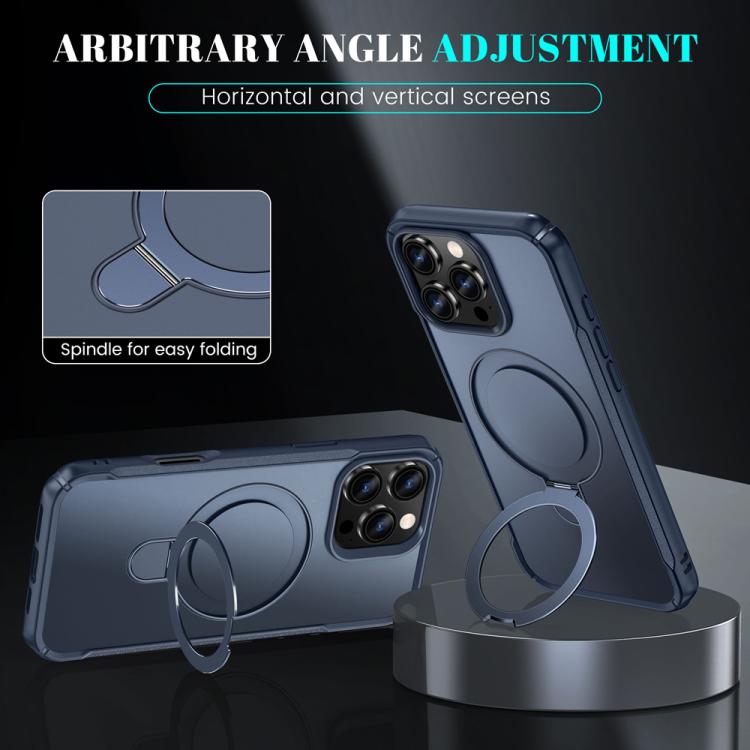For iPhone 15 Pro Max Skin Feel Magnetic Holder MagSafe Phone Case