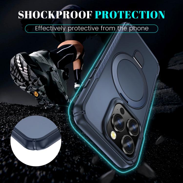 For iPhone 15 Pro Max Skin Feel Magnetic Holder MagSafe Phone Case