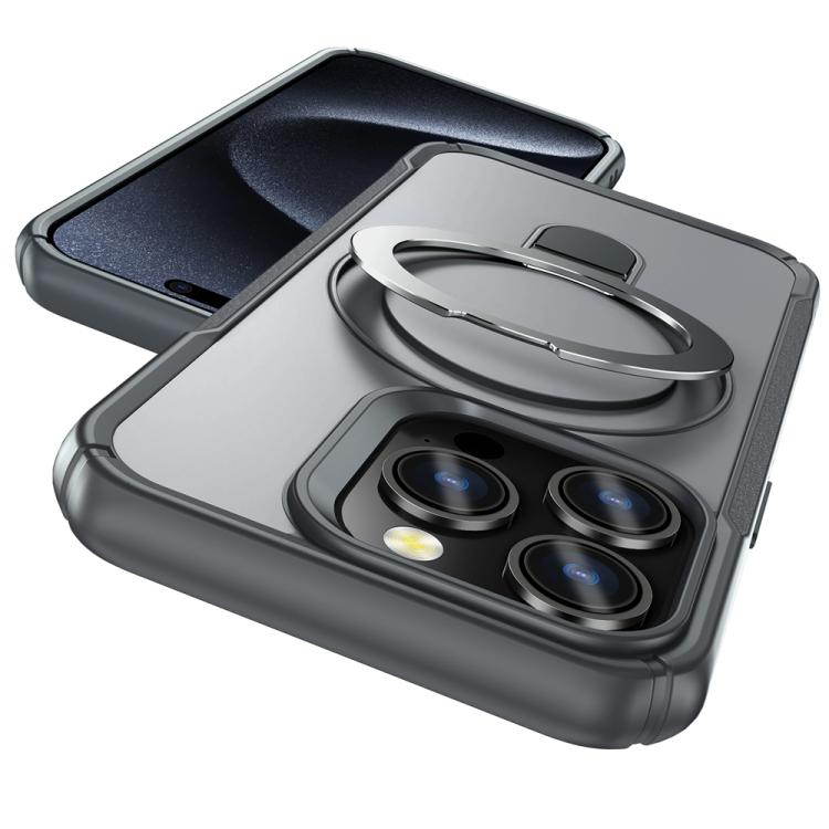 For iPhone 15 Pro Max Skin Feel Magnetic Holder MagSafe Phone Case