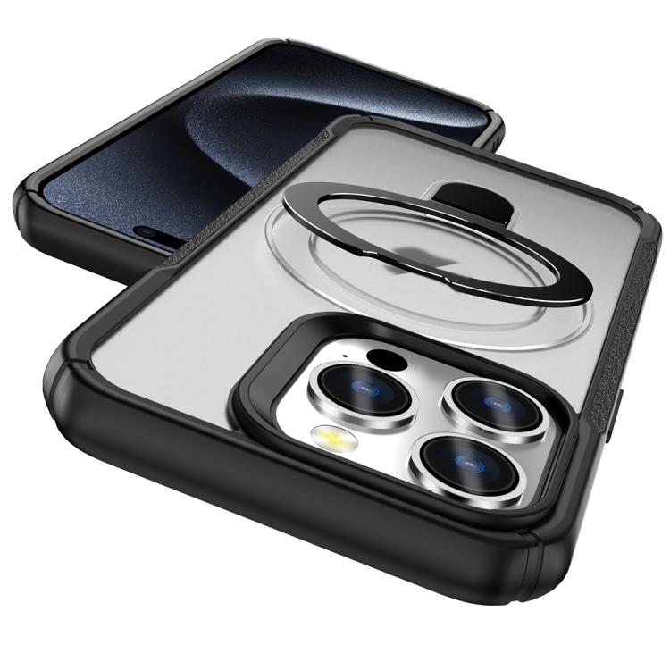 For iPhone 15 Pro Max Skin Feel Magnetic Holder MagSafe Phone Case