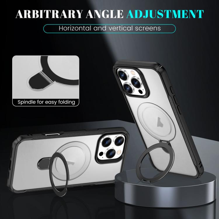 For iPhone 15 Pro Max Skin Feel Magnetic Holder MagSafe Phone Case