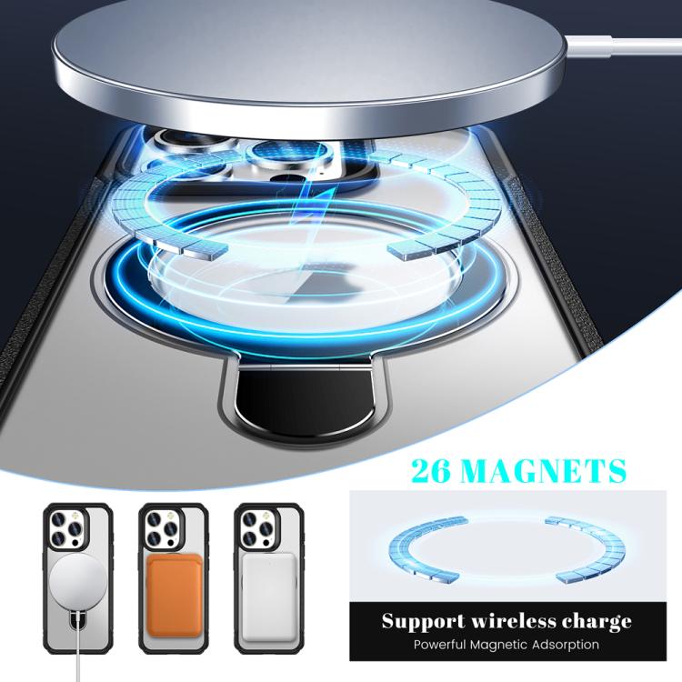 For iPhone 15 Pro Max Skin Feel Magnetic Holder MagSafe Phone Case