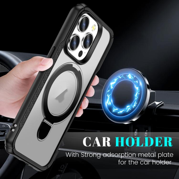 For iPhone 15 Pro Max Skin Feel Magnetic Holder MagSafe Phone Case