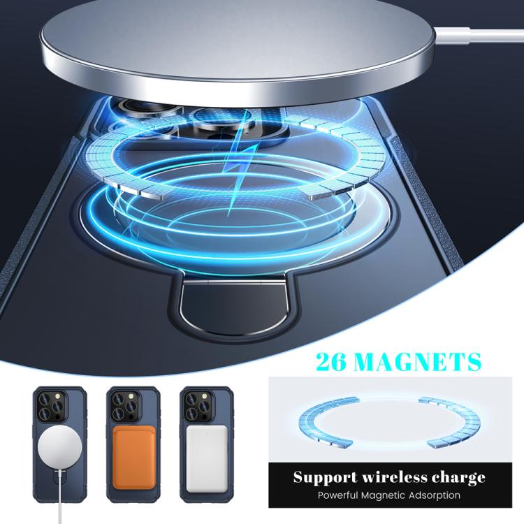 For iPhone 14 Pro Max Skin Feel Magnetic Holder MagSafe Phone Case