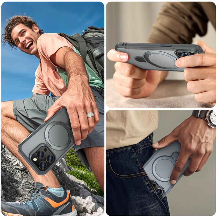 For iPhone 14 Pro Max Skin Feel Magnetic Holder MagSafe Phone Case