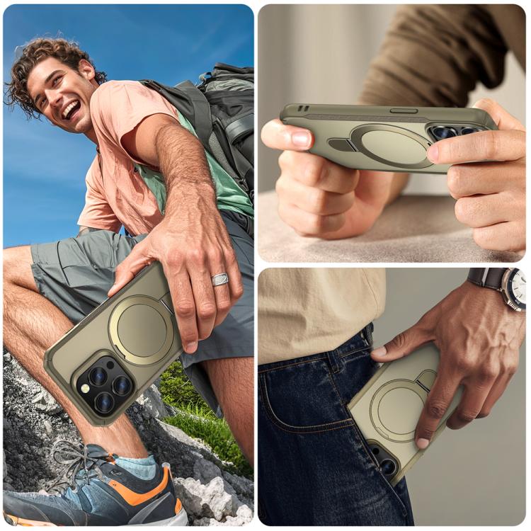 For iPhone 14 Pro Max Skin Feel Magnetic Holder MagSafe Phone Case