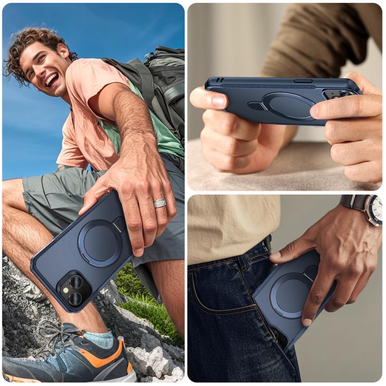 For iPhone 14 / 13 Skin Feel Magnetic Holder MagSafe Phone Case