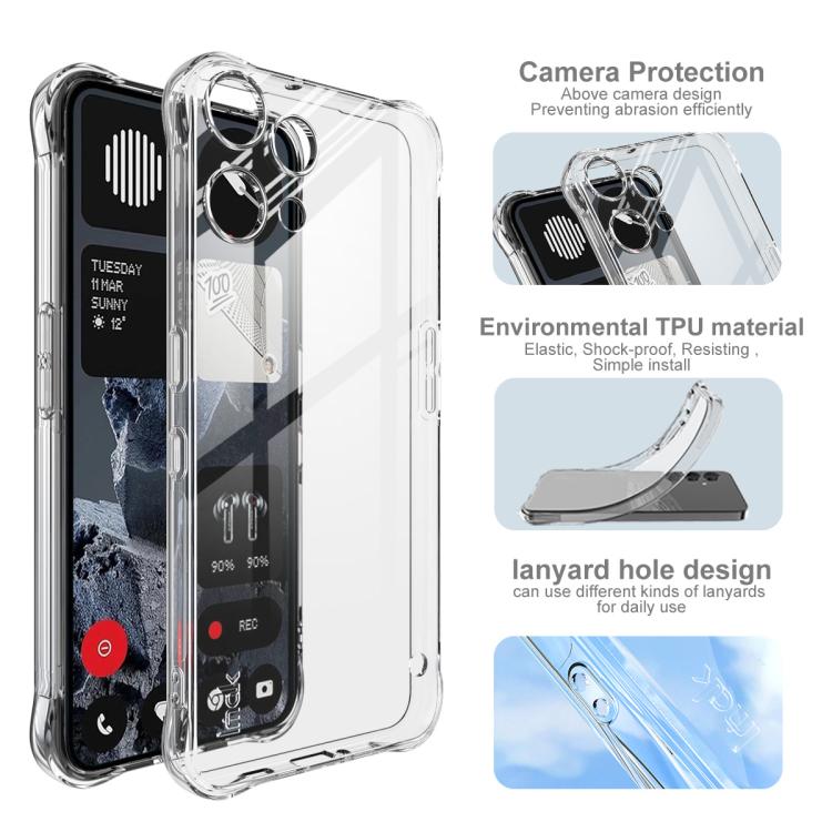 For Nothing Phone 3a Lite imak Shockproof Airbag TPU Phone Case - Transparent