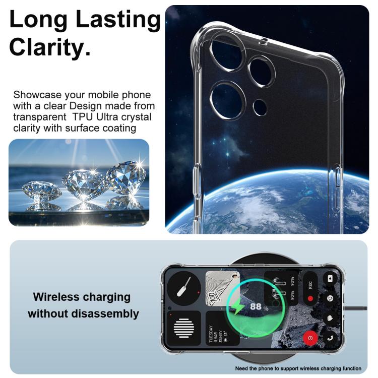 For Nothing Phone 3a Lite imak Shockproof Airbag TPU Phone Case - Transparent