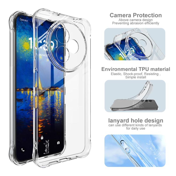 For TCL NxtPaper 60 Ultra 5G imak Shockproof Airbag TPU Phone Case - Transparent