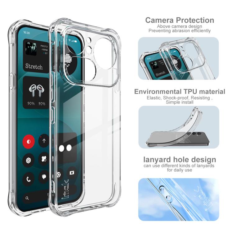 For Nothing Phone 4a Pro imak Shockproof Airbag TPU Phone Case - Transparent