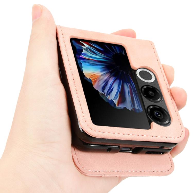 For ZTE nubia Flip2 Skin-feeling Half-split External Card Slot Folding Phone Case