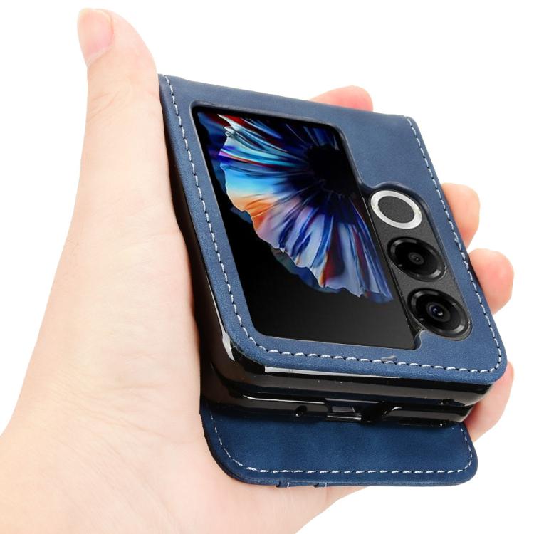 For ZTE nubia Flip2 Skin-feeling Half-split External Card Slot Folding Phone Case