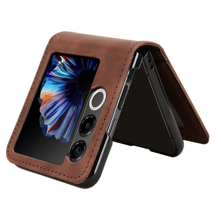 For ZTE nubia Flip2 Skin-feeling Half-split External Card Slot Folding Phone Case