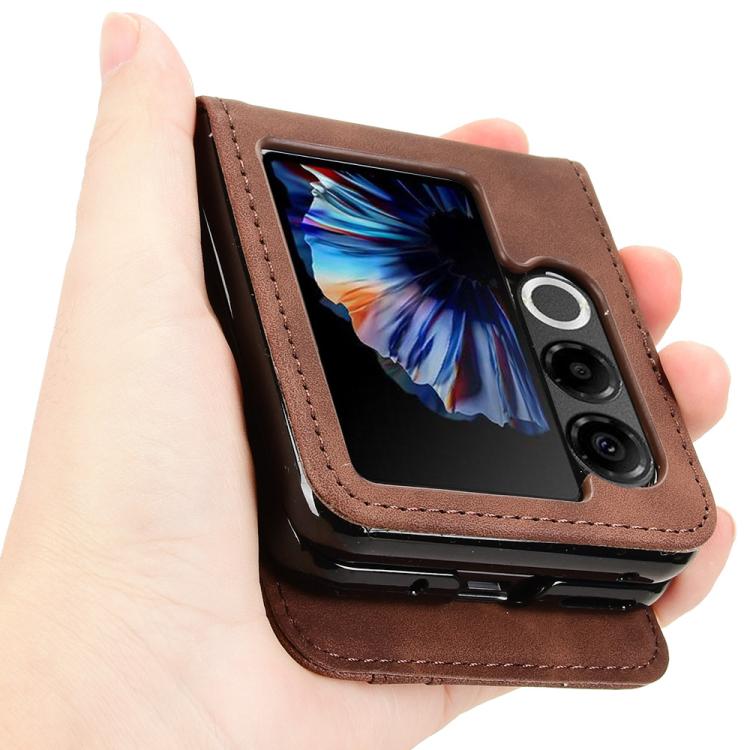 For ZTE nubia Flip2 Skin-feeling Half-split External Card Slot Folding Phone Case