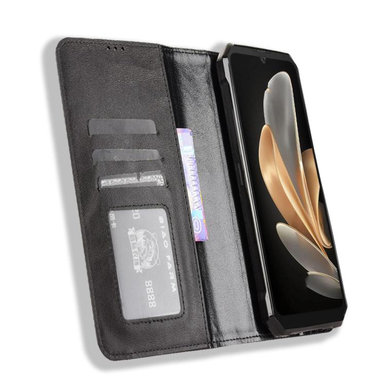 For Fossibot F109 Magnetic Buckle Retro Texture Leather Phone Case