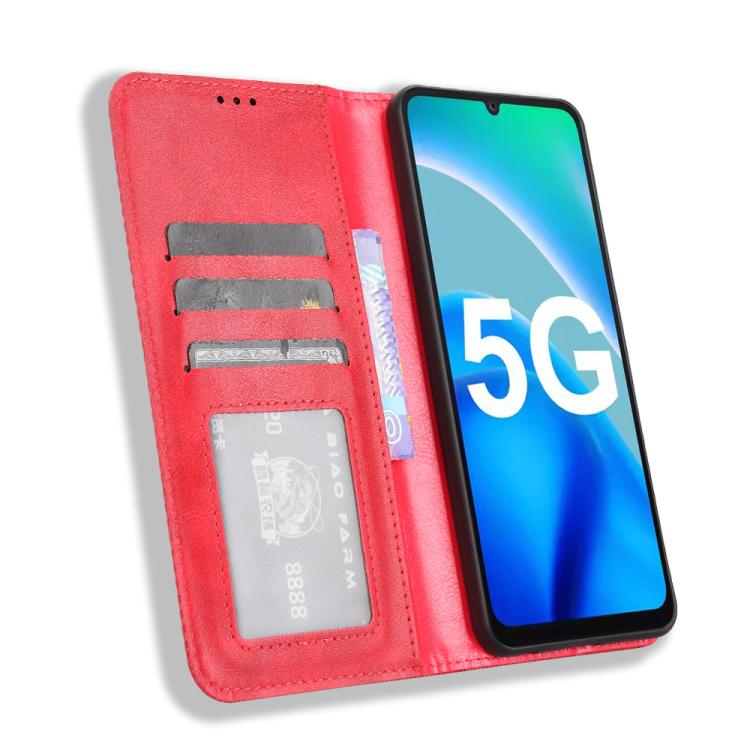For Fossibot S1 5G Magnetic Buckle Retro Texture Leather Phone Case