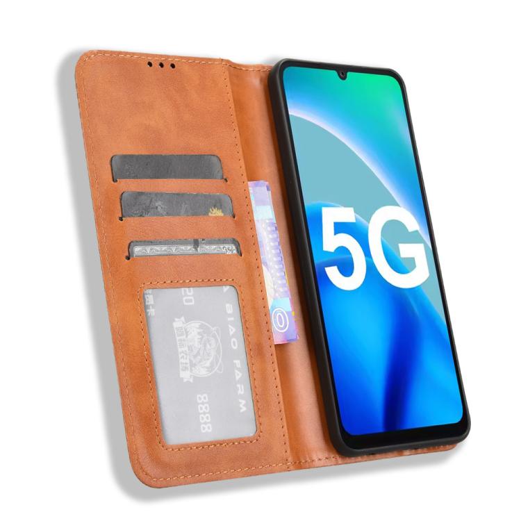 For Fossibot S1 5G Magnetic Buckle Retro Texture Leather Phone Case
