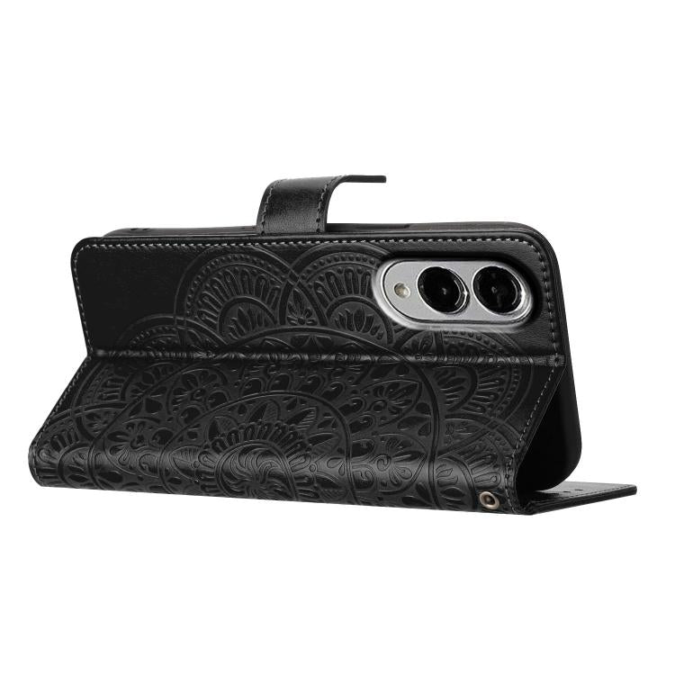 For Samsung Galaxy S25 Edge 5G Flower Embossed Leather Phone Case
